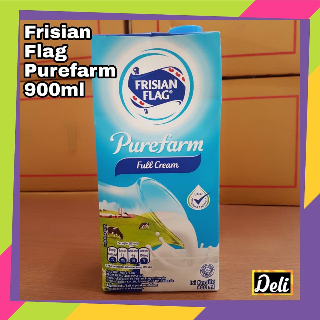 

Frisian Flag UHT Cair Plain Full Cream 946ml / Susu Putih Cair Bendera Putih Full Cream 946ml