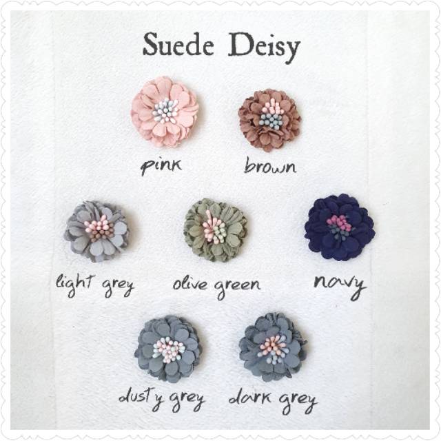 Aplikasi Bunga Import Suede Deisy
