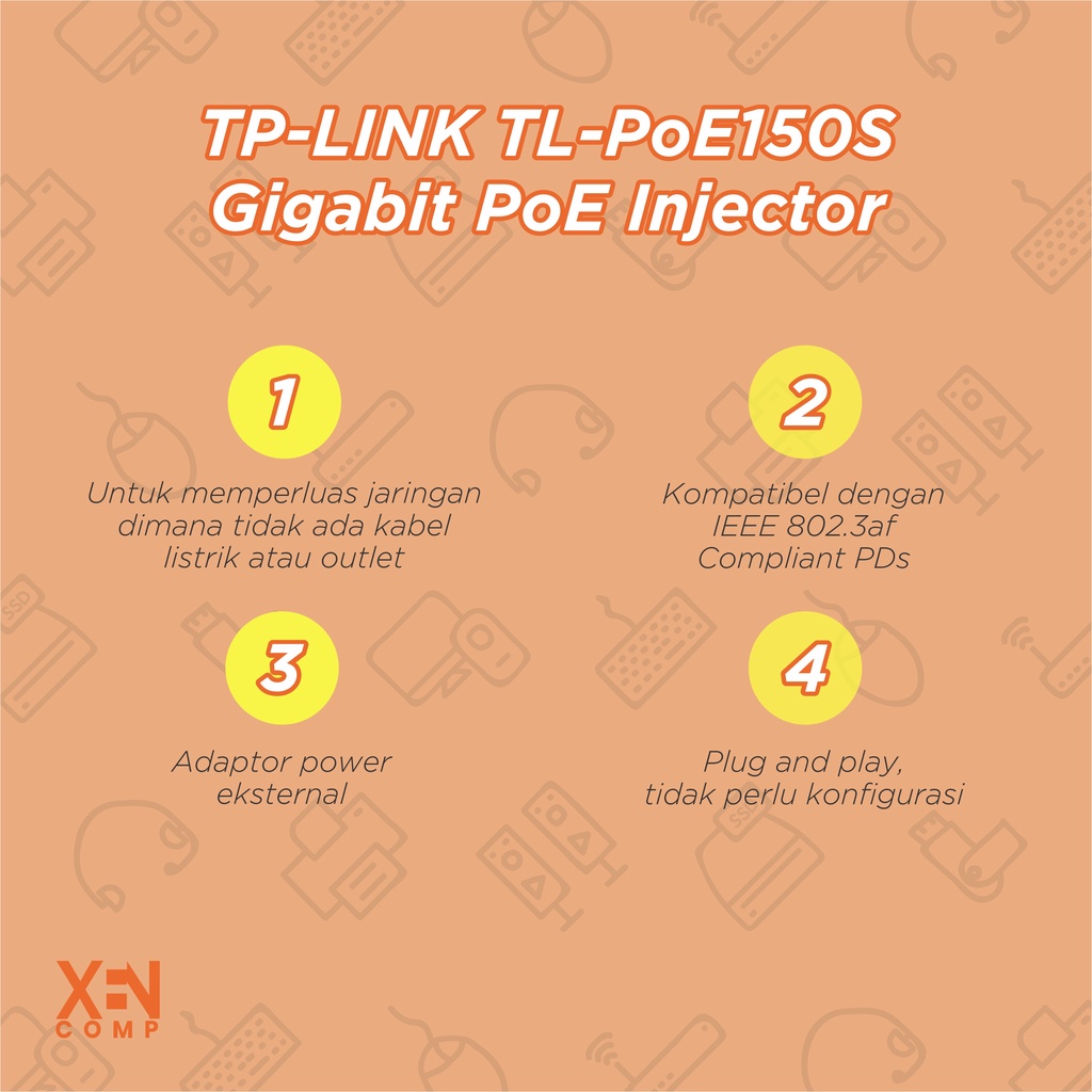 TP-LINK TL-PoE150S Gigabit PoE Injector / TPLINK TL PoE150S ORIGINAL