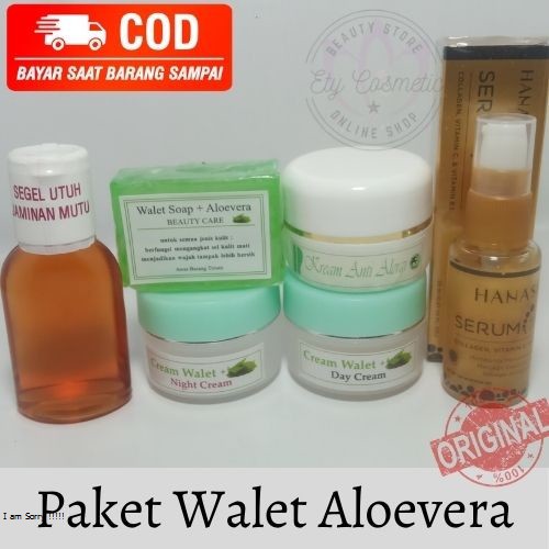 krim walet aloevera / Cream walet aloevera Plus Toner & Serum / Pemutih Penghilang Jerawat / Penghil