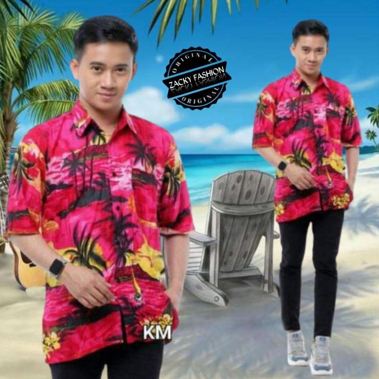 (PALING DICARI) KEMEJA PANTAI MOTIF HAWAI BALI DEWASA | BAJU PANTAI | HEM MURAH | HEM | LENGAN PENDE