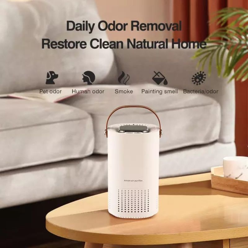 Air Purifier Anion A8 HEPA Filter Portable Rechargeable Praktis Dibawa