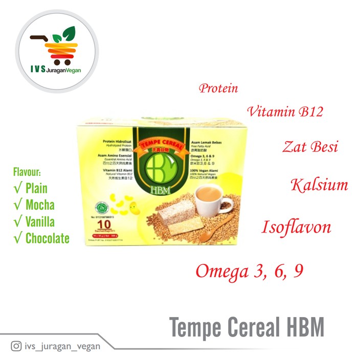 

Tempe Cereal HBM Bebas Laktosa Sereal Vegan Vegetarian Nabati