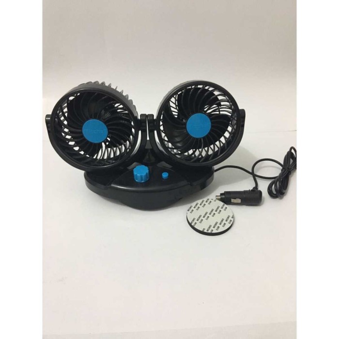 swing kipas mobil double fan double blower HX-T515 12V DC +