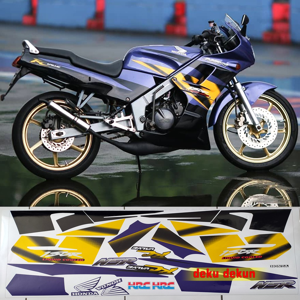 Striping Motor Honda Nsr 150R Ungu Kuning Anti Gores Tahan Vernis