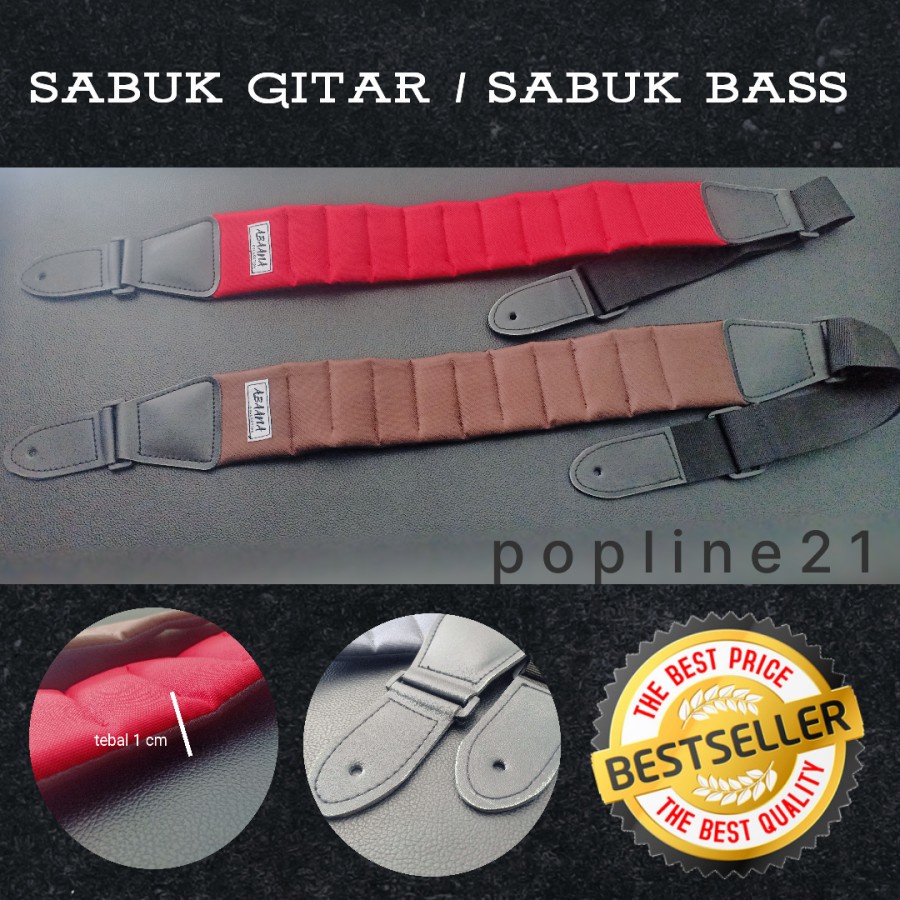 Strap Gitar Strap Bass / Sabuk Gitar Bass Busa Tebal