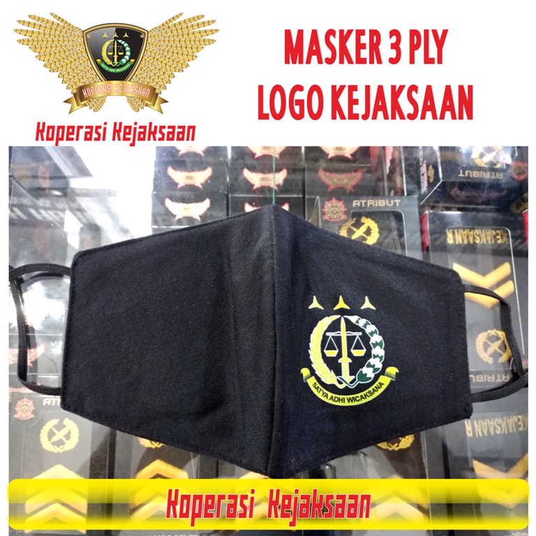 MASKER KAIN 3 LAPIS LOGO KEJAKSAAN RI | BAHAN TEBAL ANTI BAKTERI
