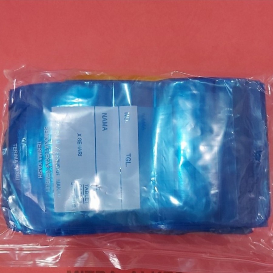 Plastik klip obat 10x15 Biru 10 x 15 cm zipper 15x10 ziplock clip warna sablon