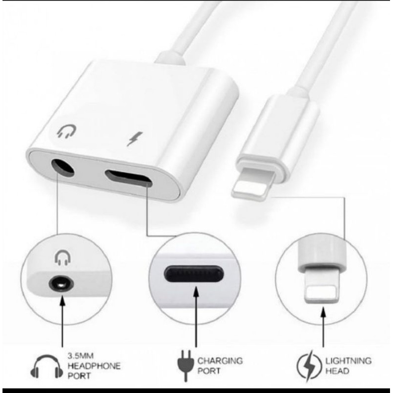 JH-026L Ori Lighting Adapter Charging Audio 3.5MM SUPPORT Mic &amp; telpon