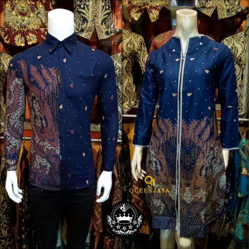 Maura Couple - Sania Ruffle Batik Couple Ori Ndoro Jowi DNT Garansi Termurah Shopee - Baju Batik Seragam Kerja Kantor