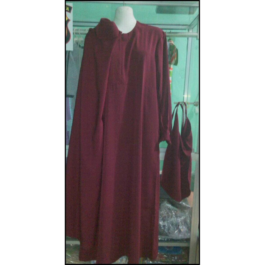 GAMIS AKHWAT SET CADAR - HITAM, XL