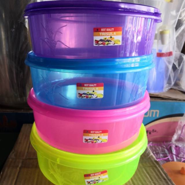 Toples bulat wadah/ penyimpanan  makanan warna  2 liter