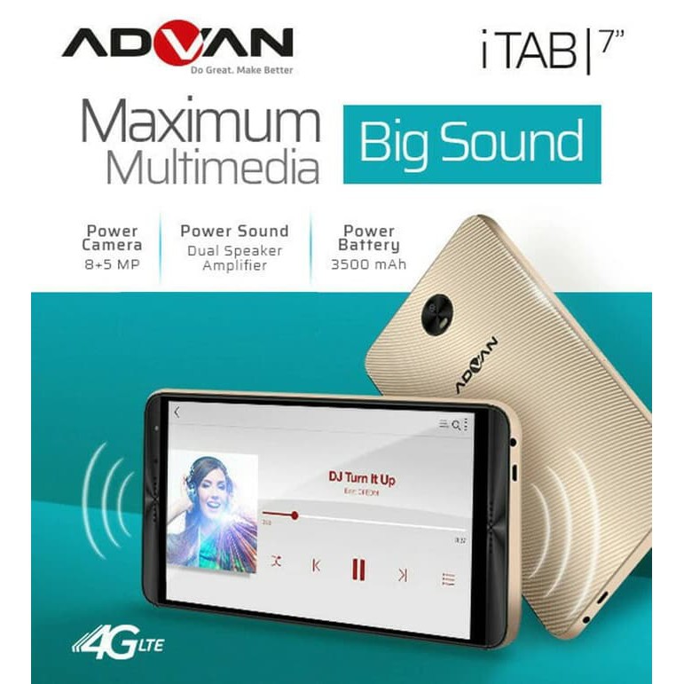 ADVAN Tablet iTAB 4G Lte 2/16GB 7" GARANSI RESMI