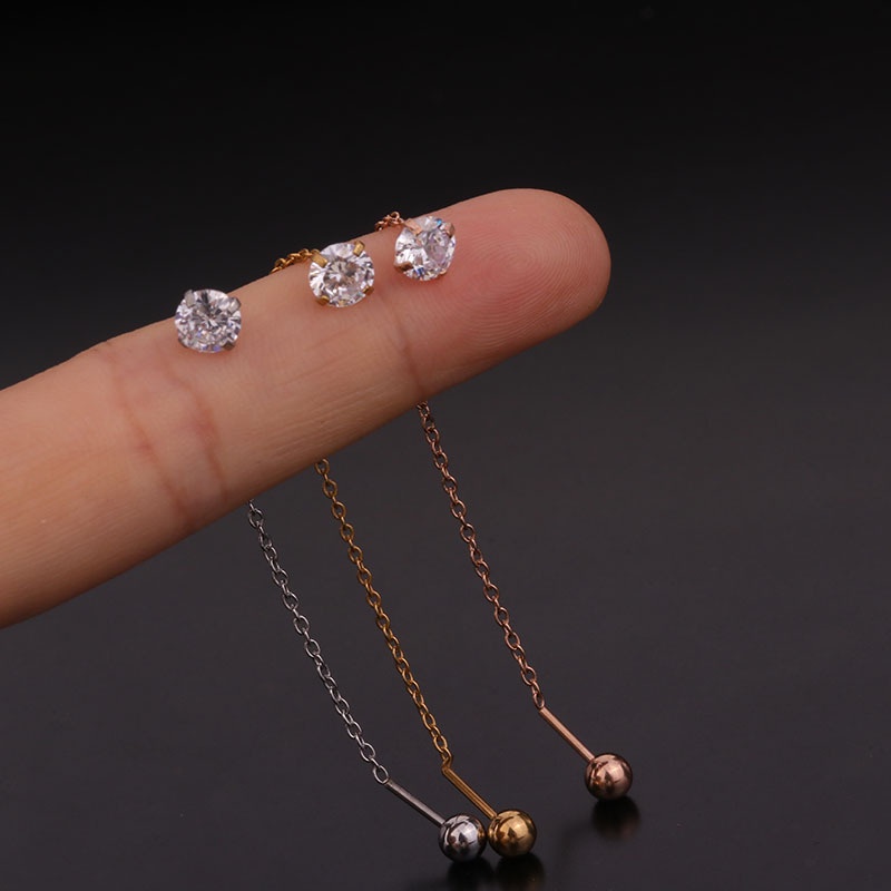1 Pcs Simple Style Geometry Shape Long Chain Eardrop Piercing Earring for Dance Party Stylish Accessories