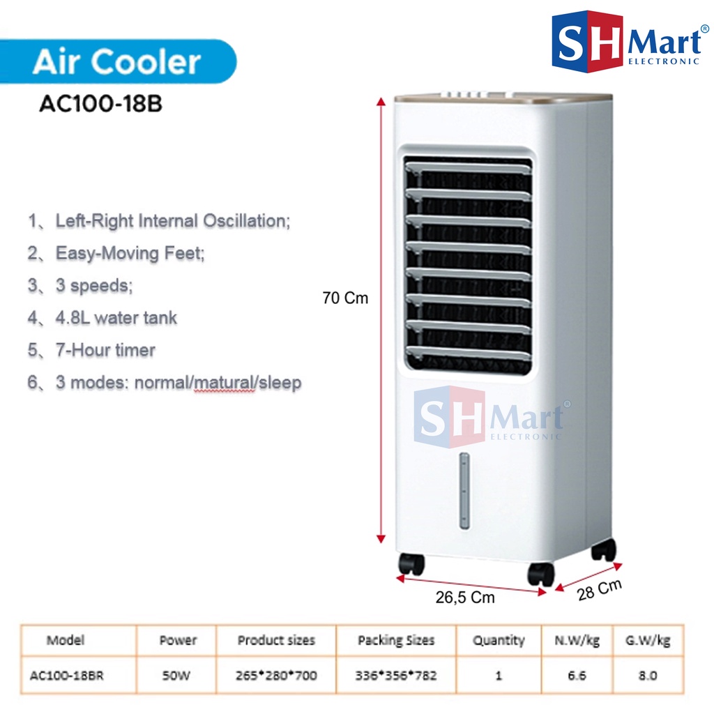 AIR COOLER MIDEA AC100-18B KAPASITAS 4,8 LITER PENYEJUK UDARA AC10018B GARANSI RESMI (MEDAN)