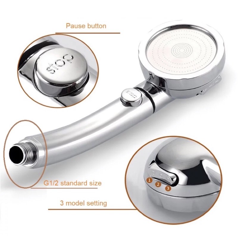 Shower Hemat Air Handshower Turbo / Hand Shower 3 Mode On Off Set