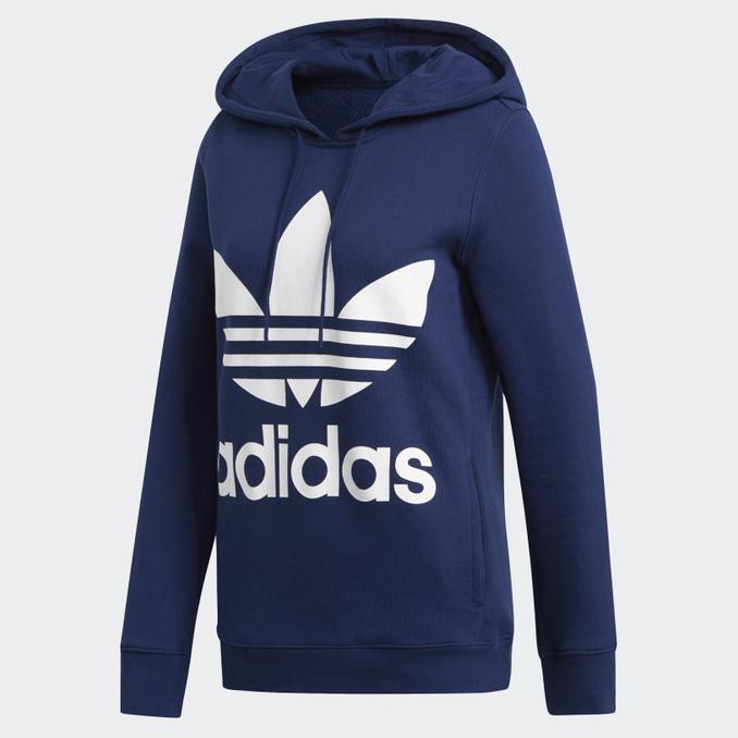 Produk Terbaru Adidas Women Trefoil Hoodie Dark Blue Originals