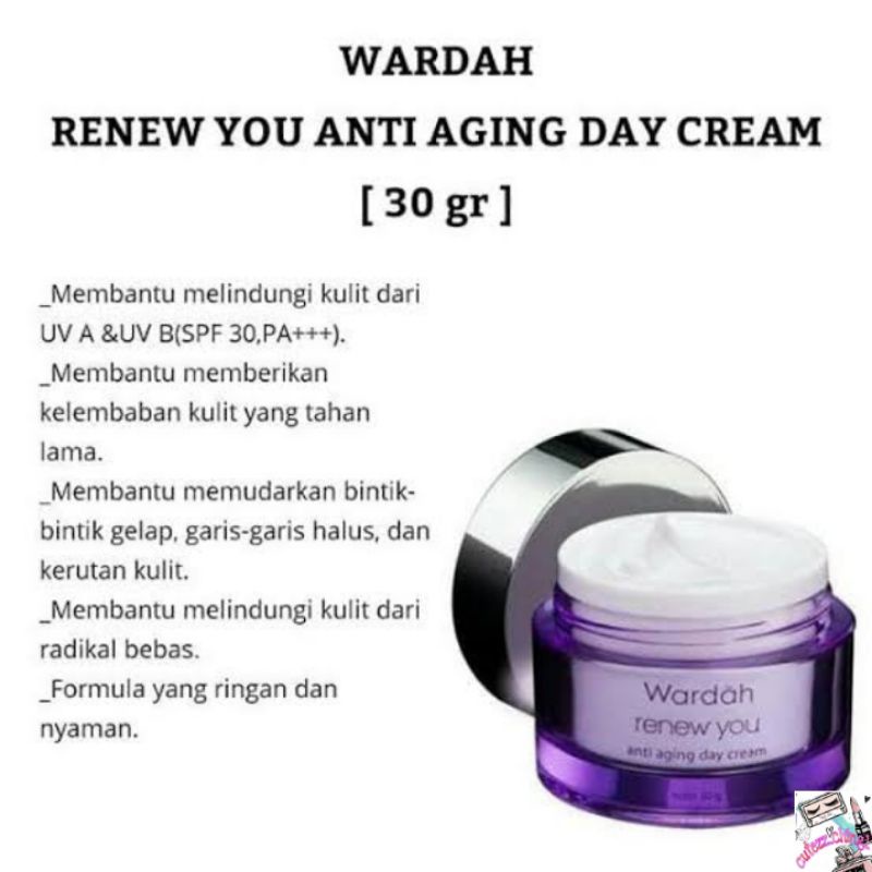 ☃Cutezz_Ching1☃Wardah Renew You Anti Aging Day Cream 30g