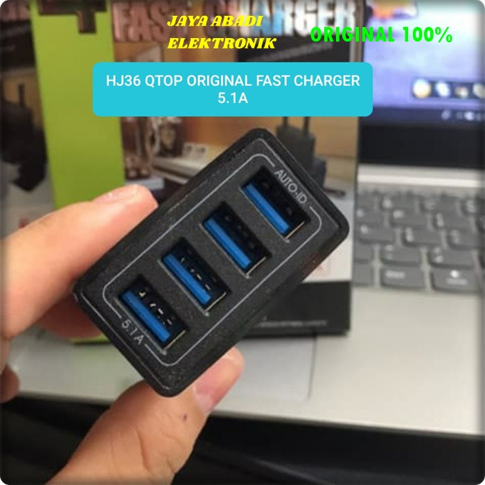 J62 QTOP ADAPTOR BATOK 5.1A KEPALA 4 PORT USB SUPPORT FAST CHARGING TRAVEL ADAPTER CHARGER FLASH CASAN ADAPTIVE QUICK QC FLASH ADAPTOR CAHRGER UNIVERSAL BISA UNTUK SEGALA JENIS MERKHANDPHONE DAN SEGALA USB HANDPHONE BISA UNTUK NGECAS 4 SEKALIGUS