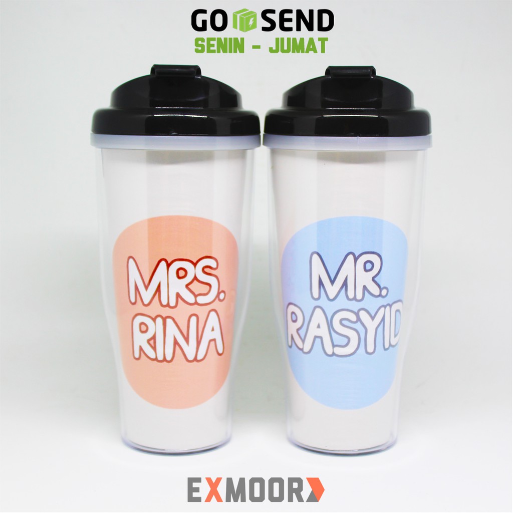 Tumbler Couple Mr &amp; Mrs untuk Kado Pernikahan