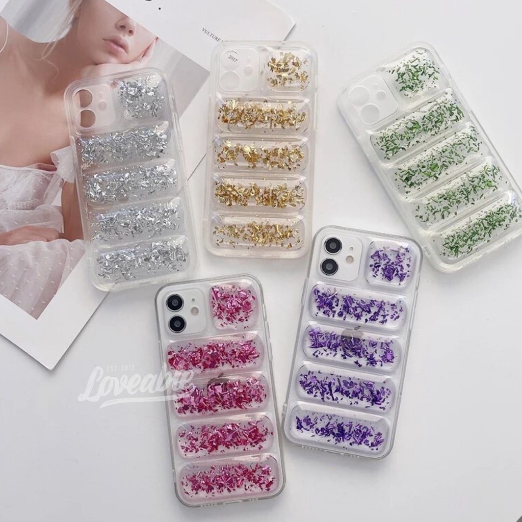 Goldy foil puff for iphone 7 8 plus xr xs max 11 12 13 pro max