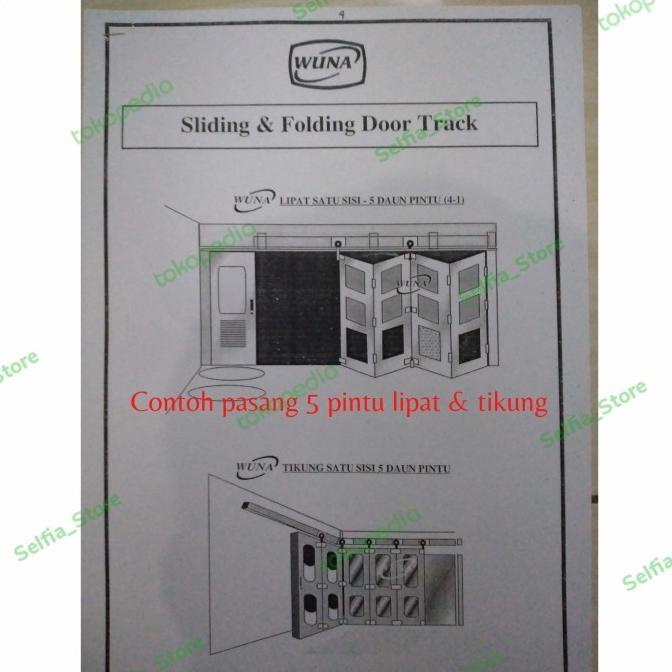 Paket Komponen Rel Pintu Garasi Wuna 5 Pintu Lipat