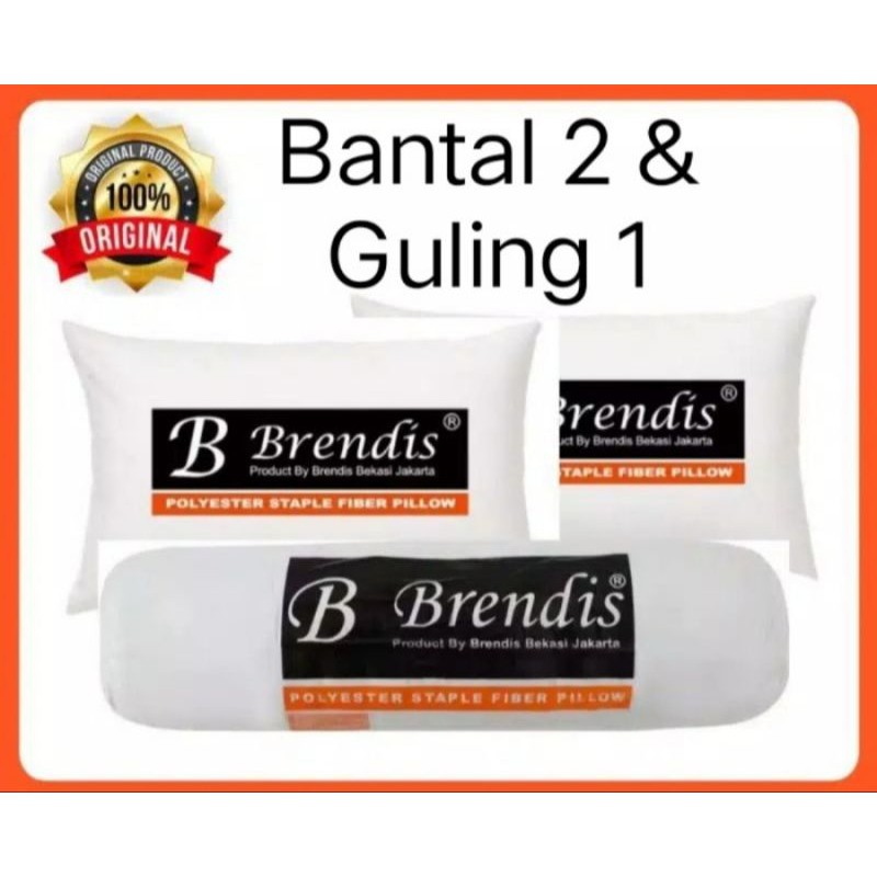 Brendis Paket 2 Bantal 1 Guling hotel berbintang 100% silikon super mewah