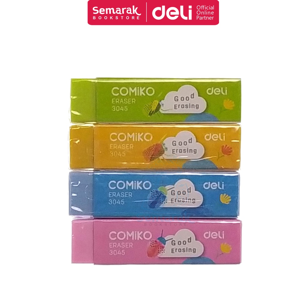 

Deli 3045 Comiko Eraser Penghapus karet - Pink / Blue / Green / Orange