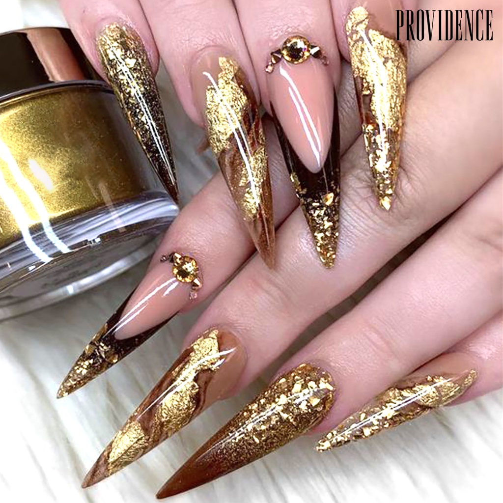 Providence 1 Box Ultra Thin Metallic Nail Foil Bright Color Irregular Crafts Making Gold Foil Flakes Makeup Accessories