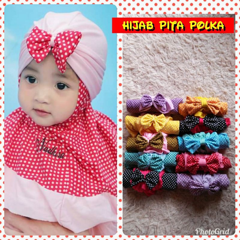 Jilbab / hijab anak bayi amanda polka