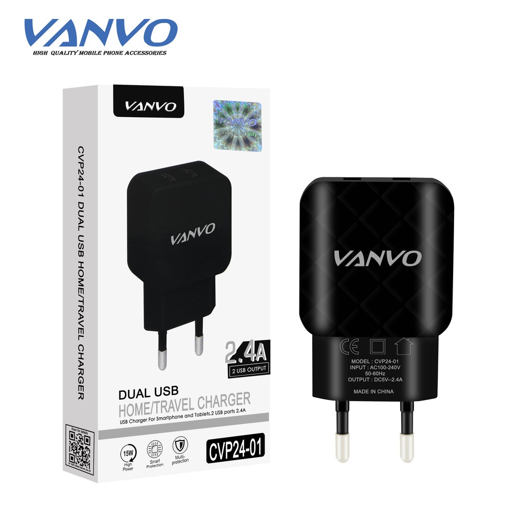 Smart Charger Vanvo Dual USB CVP24-01