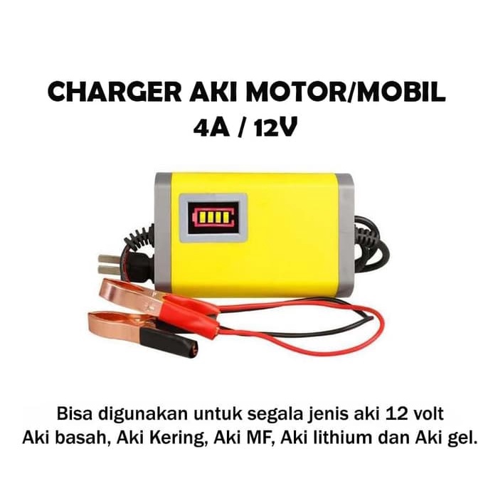 PROMO!!! Charger Aki Mobil Lead Acid Smart Battery Charger 6V/12V 4-40Ah - Charger Aki Portable Mobil dan Motor Otomatis - Charger Carjer Casan Aki 12V - Charger Carjer Casan Aki Kering Basah Portable COD - Perlengkapan Motor dan Mobil