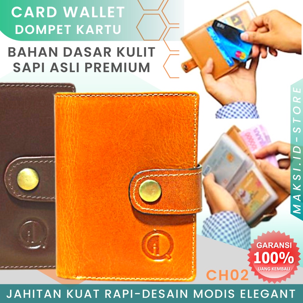 Dompet Kulit Pria Dompet Kartu Pria Lipat Kulit Asli Original Dompet Kartu Kulit Sapi Asli CH02 GARANSI ORIGINAL