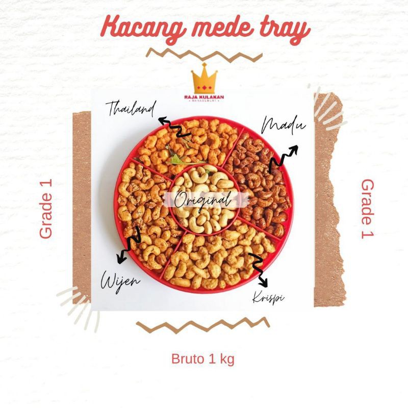 

[COD]Kacang Mede tray Variasi 5 rasa