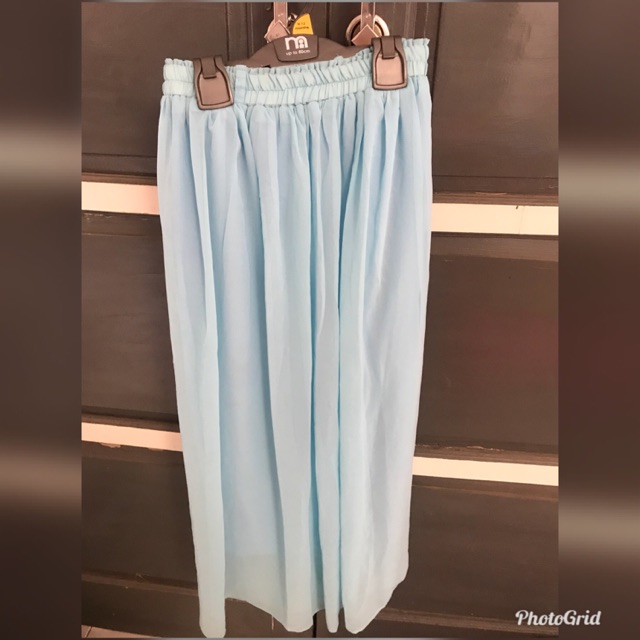Rok chifon baby blue preloved