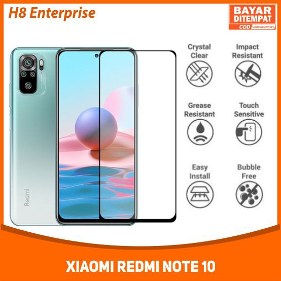 Tempered Glass Full for Xiaomi Redmi Note 10 Tempered Glass 9D Full Layar