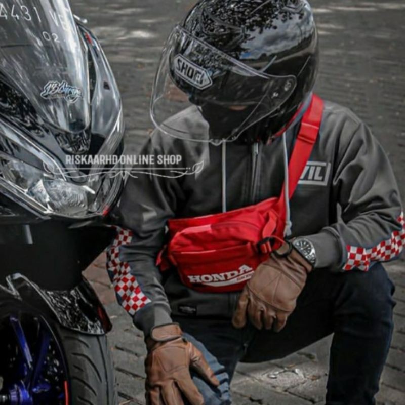 Tas Selempang Honda / Waistbag Honda / Tas Pinggang Honda Option Merch Original