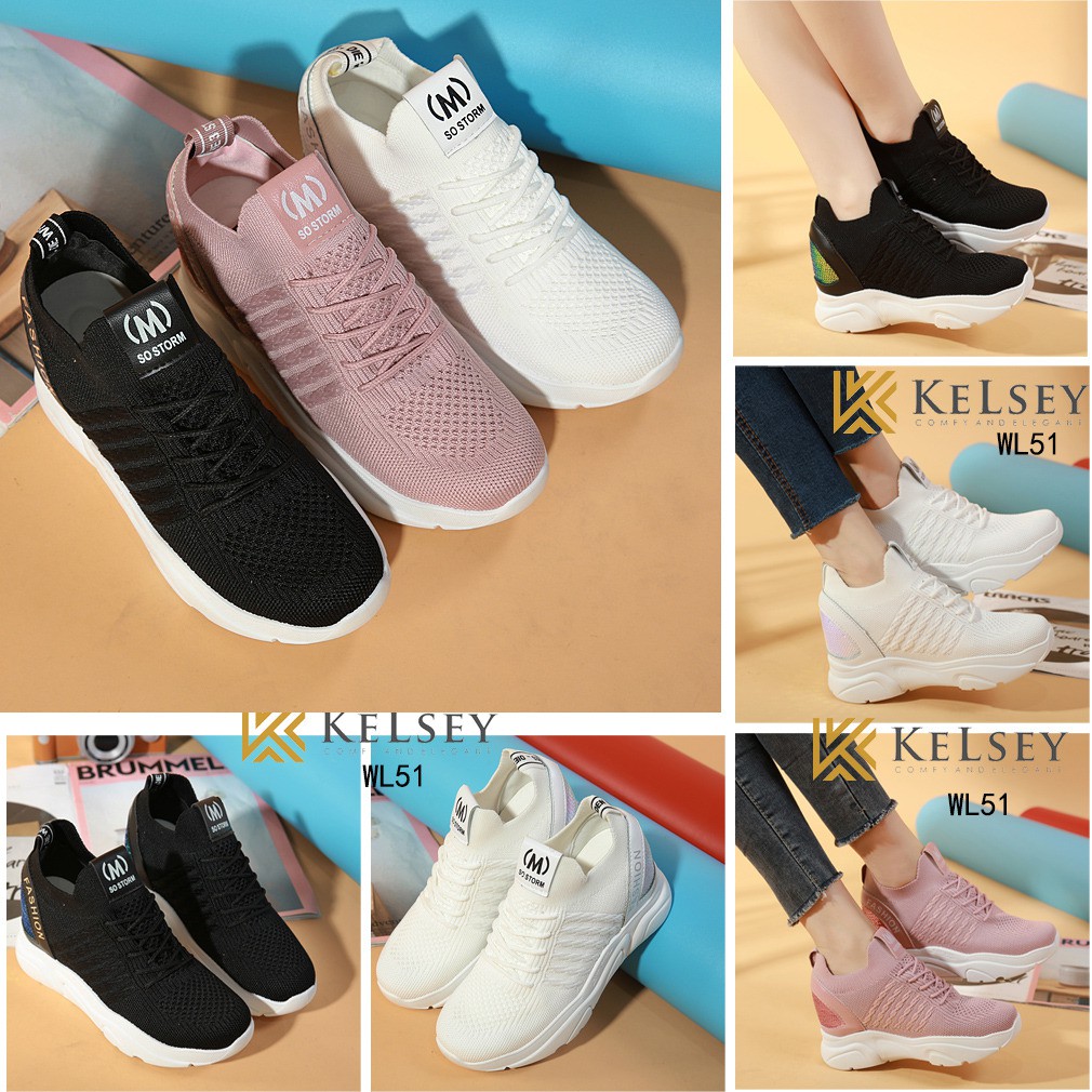 SEPATU WANITA-SEPATU IMPORT- KELSEY TRICIA X WEDGES SNEAKERS WL51