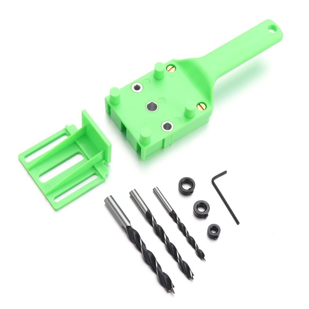 Populer Woodworking Doweling Jig Joinery Woodworking Pocket Alat Pertukangan Pelubang Lurus Hole Puncher