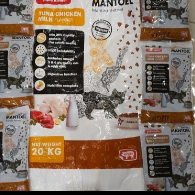 ➪ MAKANAN KUCING MANTOEL TUNA CHICKEN MILK FLAVOUR 1KG ▼