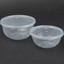 ThinWall Bowl Mia / Mangkuk Plastik+Tutup / Mangkuk Cup Bulat / Isi 12pcs