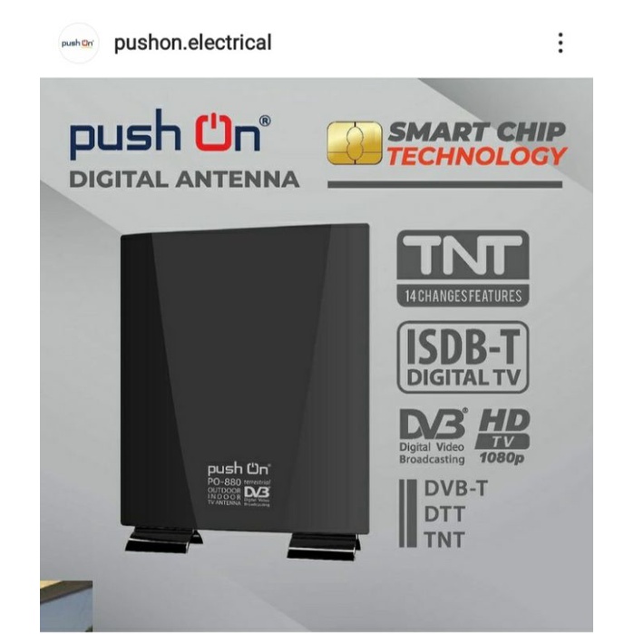 ANTENA TV SMART CHIP P0 880 indoor outdoor push 0n / antena tv model aio 220