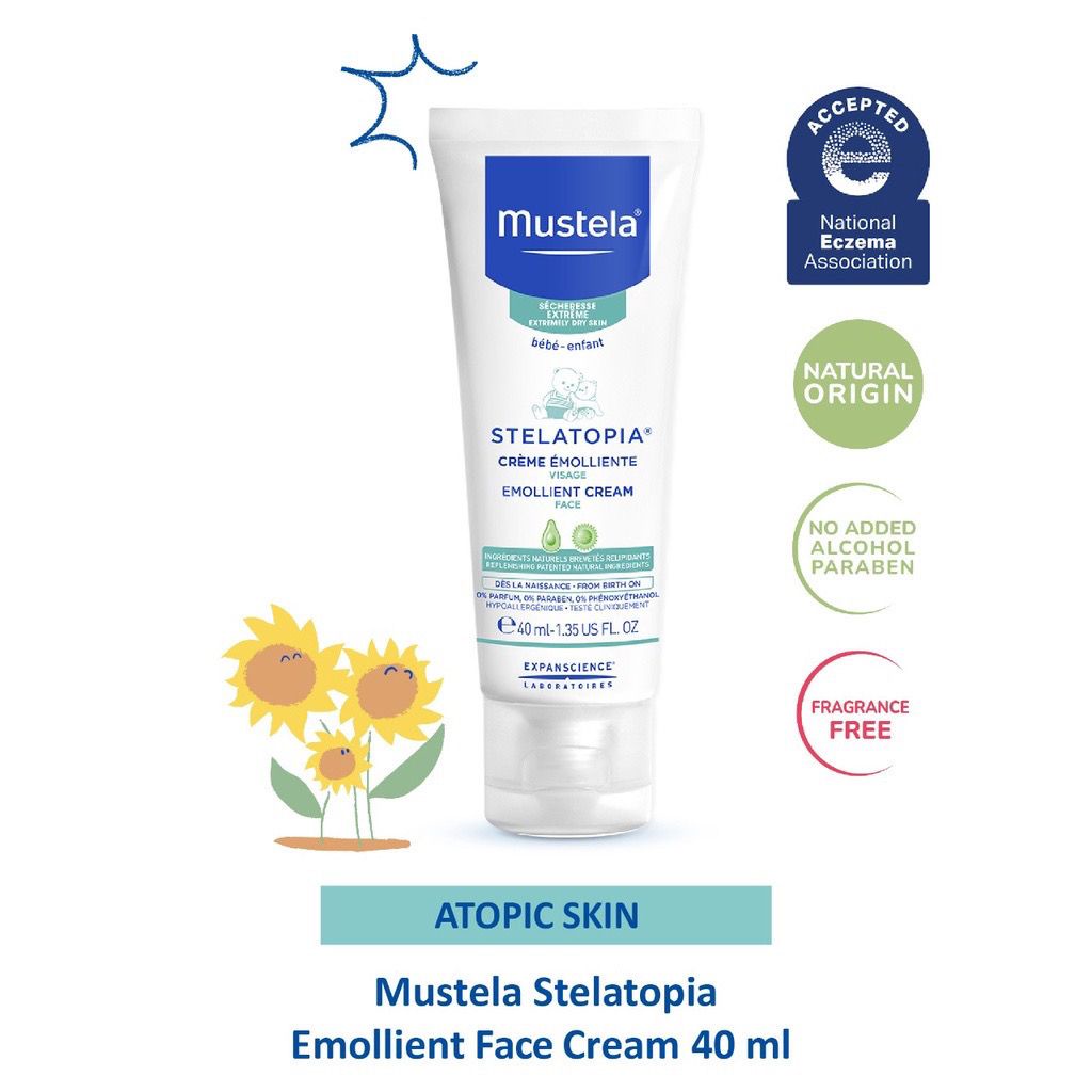 Mustela Kulit Atopik / Kering - Stelatopia Emollient Face Cream