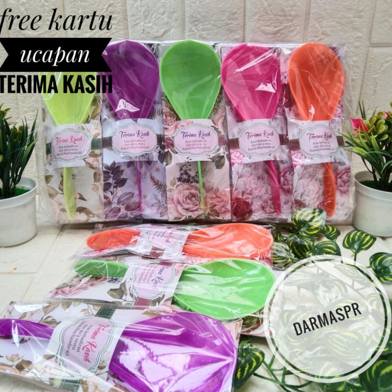 100PCS Souvenir Centong Nasi Kemasan Alas Kertas Souvenir Hadiah Pernikahan Murah