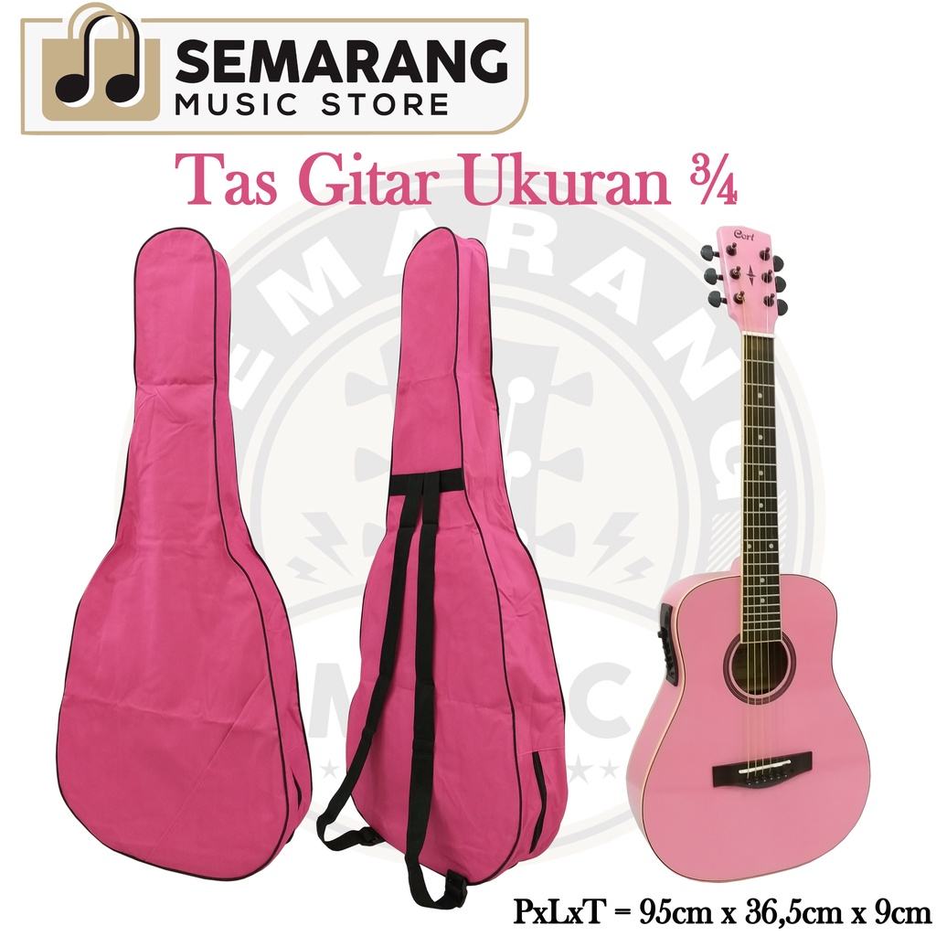 Tas Gitar Mini atau Tas Ukuran Gitar 3/4 Pink / Softcase Gitar Mini ¾  Pink  Bahan Kuat