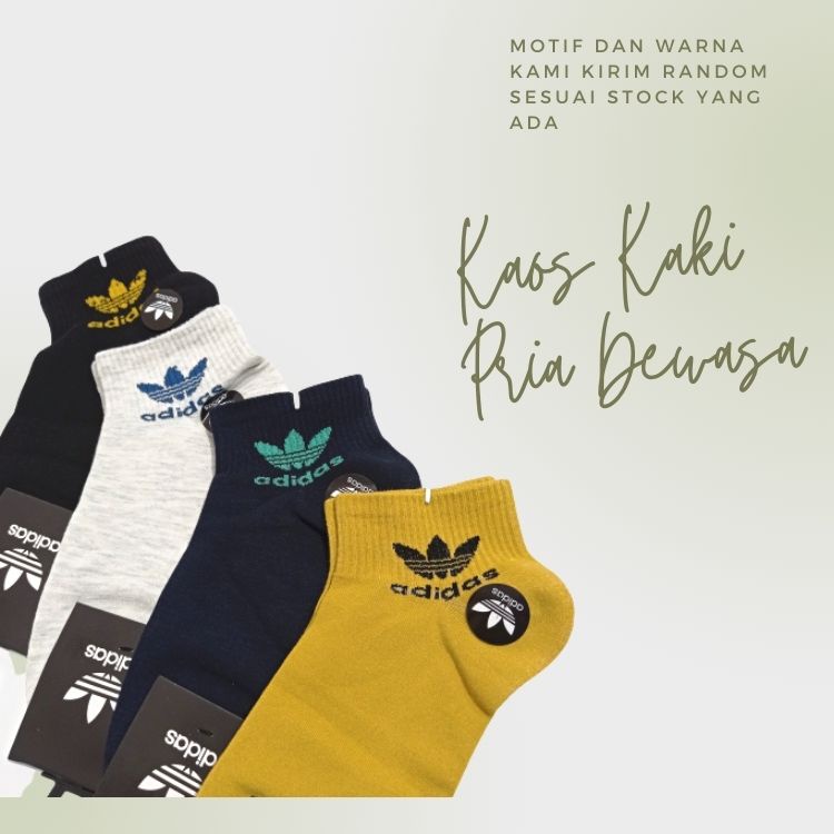 Kaos kaki motif adidas + kaos kaki semata kaki + kaos kaki pria + kaos kaki lari