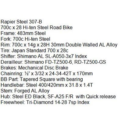 Sepeda Balap Roadbike EVERGREEN RAPIER STEEL 307B 700C Alloy SNI-4