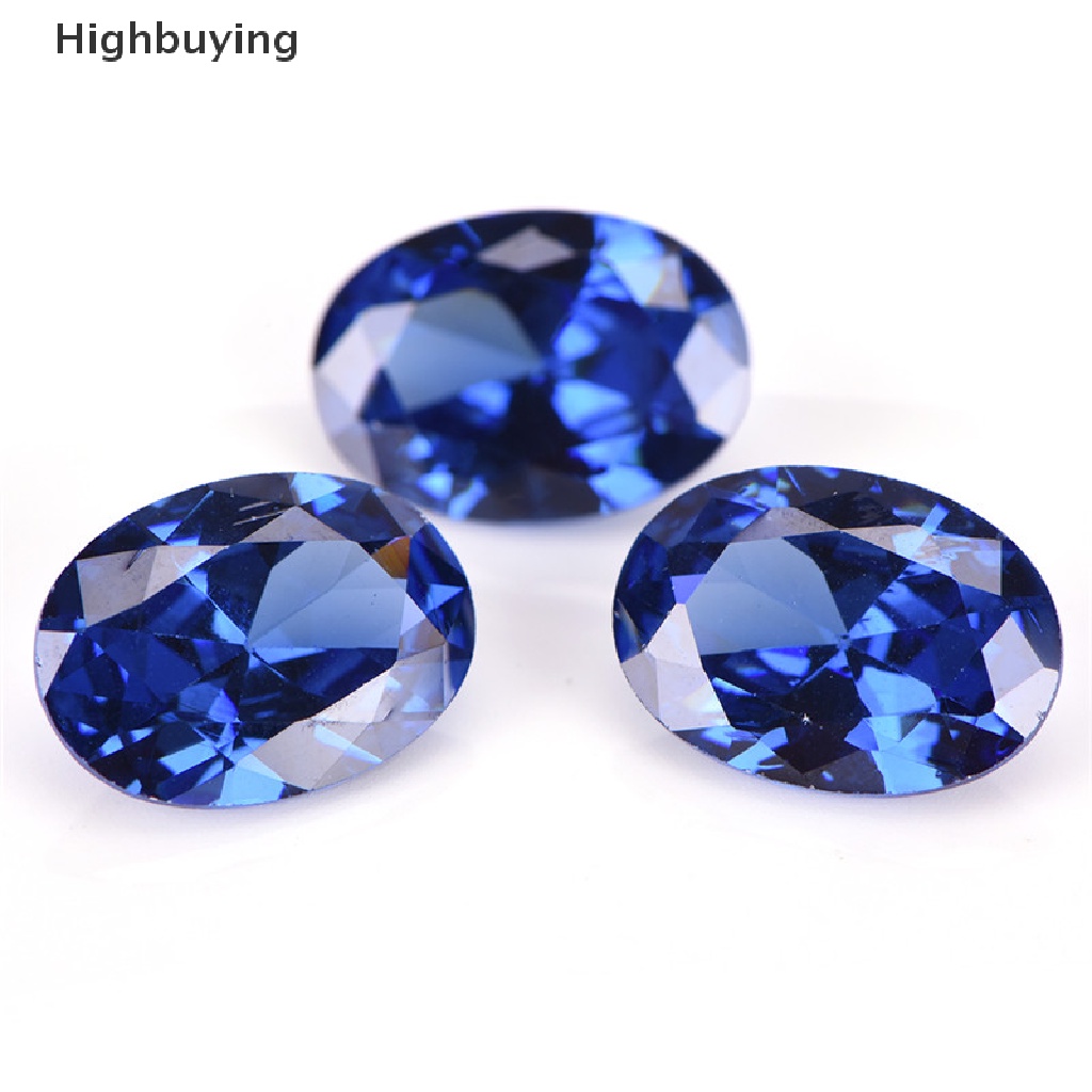 Hbid 10x14mm Batu Permata Zircon Bentuk Oval Handmade Untuk Hadiah