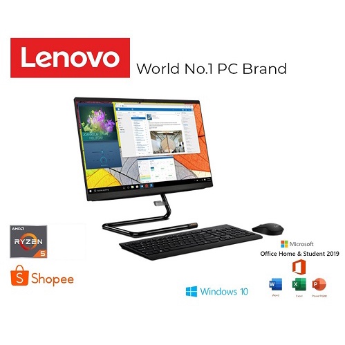 Lenovo IdeaCentre AIO 3-24ALC6-5VID AMD RYZEN 5-5500U 8GB 512GB SSD WIN10 OHS