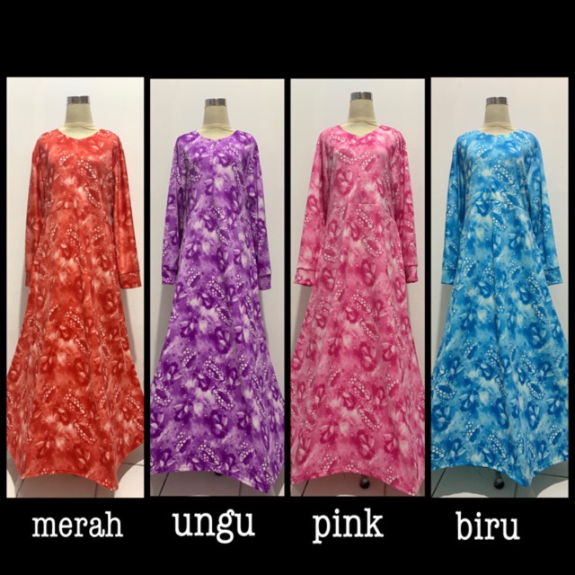 GAMIS ABSTRAK JUMBO SCUBA XXL XXXL LD120 LD130 BUSUI TALI PAYUNG BESAR IBU IBU CANTIK WARNA POLOS